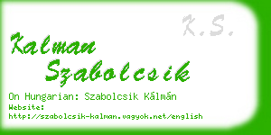 kalman szabolcsik business card